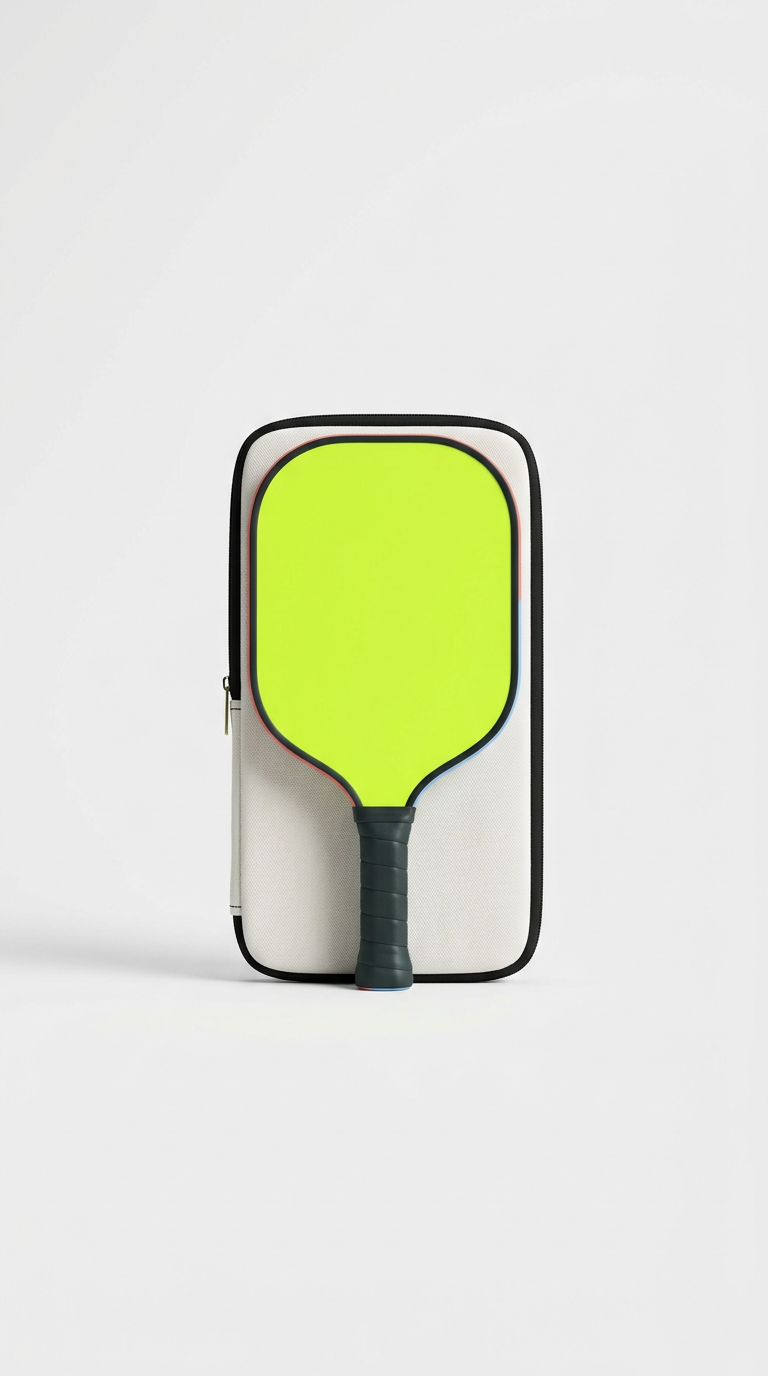 Neon lime pickleball paddle with canvas case
